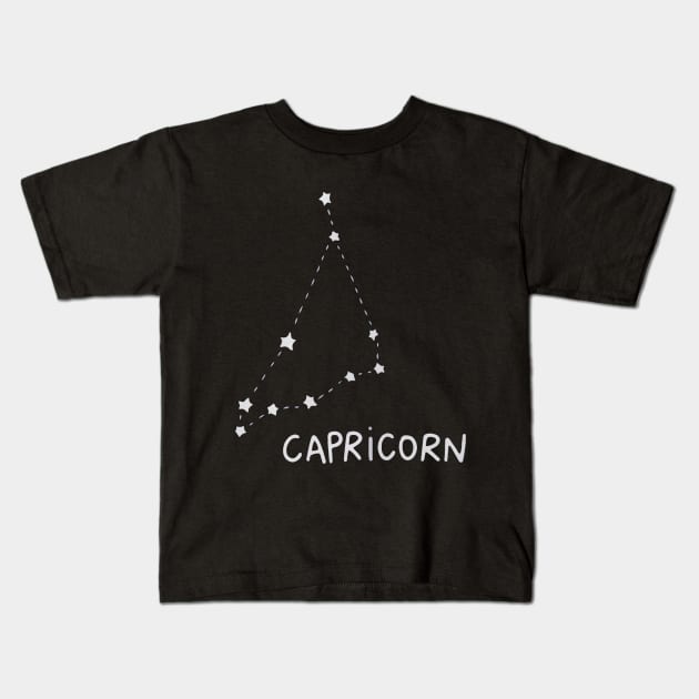 Zodiac Sign - Capricorn Kids T-Shirt by Uwaki